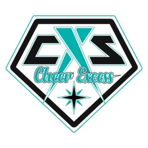 Le logo des Cheer Excess représente le sigle CXS avec un X turquoise