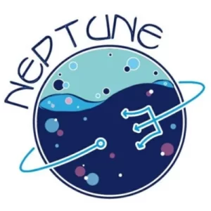 Le logo des Neptune de l'Inalco représente la planète Neptune enlacée par le trident du dieu romain éponyme.
