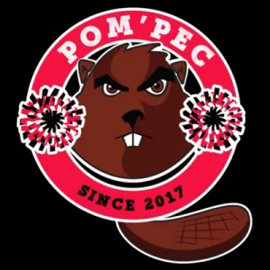 Le logo des Pom'Pec de Créteil représente un castor avec des ponpons rouge et noir