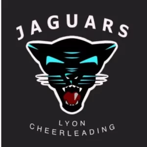 Jaguar noir aux yeux bleus, logo des Jaguars Cheerleading de Lyon
