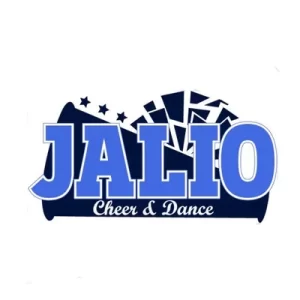 Megaphone et pompom bleu marine, logo des Jalio Cheer and dance de Saint-Romain-de-Jalionas, près de Lyon