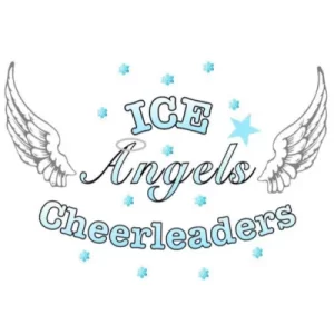 Ailes d'ange et étoiles bleu ciel, logo des Ice Angels Cheerleaders de Talant, près de Dijon