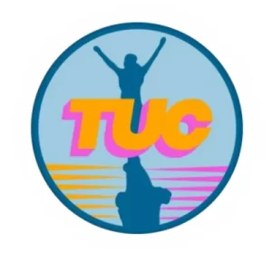 Logo du TUC 2023, le Tournoi Universitaire de Cheerleading qui se déroule à Troyes le 9 décembre 2023