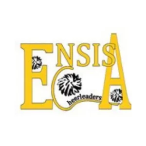 Logo d'ENSISA Cheerleading à Mulhouse, jaune avec des pompons