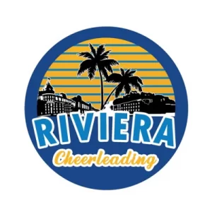 Palmiers promenade des anglais, logo de Riviera Cheerleading à Nice