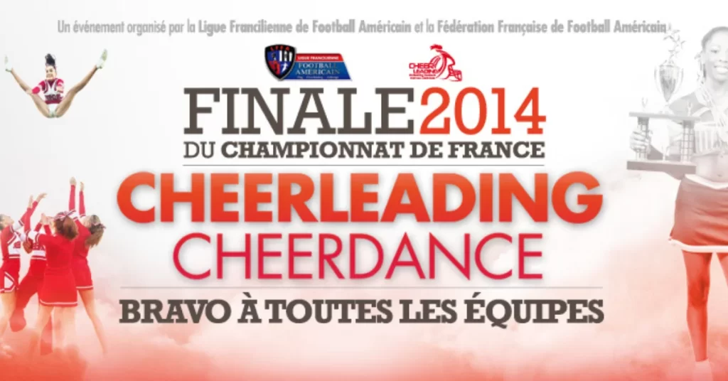 Affiche du championnat de France de Cheerleading 2014 qui s'est déroulé à Paris au gymnase Pierre de Coubertin