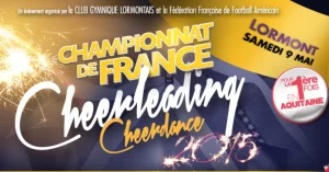 Affiche du championnat de France de Cheerleading 2015 qui s'est déroulé à Lormont et organisé par les Cheer Heroes du Club Gymnique Lormontais