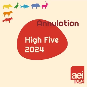 Le High Five 2024 est annulé, annonce un post de l'AEI INSA le 21 novembre 2023