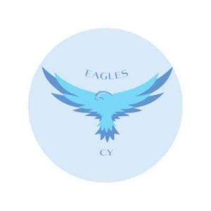 Aigle bleu déployant ses ailes, logo des CY Eagles de l'Université de Cergy Paris