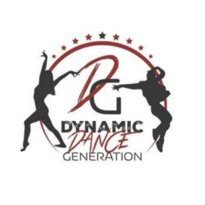 D et G rouge avec deux danseurs, logo des Dynamic Dance Generation à Sanvigne-les-Mines, près de Montceau-les-Mines