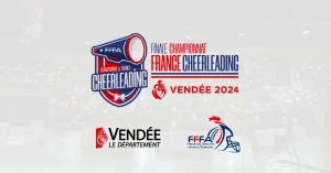 Affiche officielle de la finale championnat de France de cheerleading FFFA 2024 qui se déroule à Mouilleron-le-Captif, en Vendée, près de La Roche-sur-Yon.