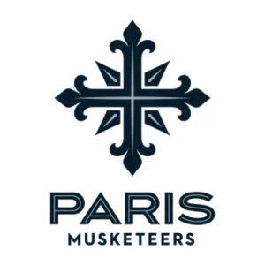 Croix bleue avec lys, logo des cheerleaders de Paris Musketeers