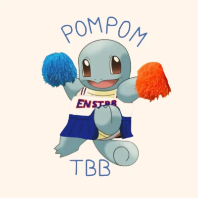 Carapuce avec des pompons, logo de Pompom TBB de l'ENSTBB à Bordeaux